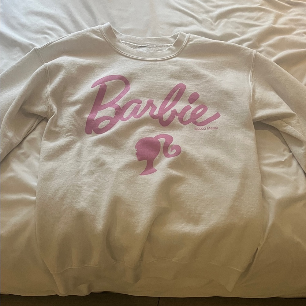 Barbie Cream Sweatshirt with Pink Logo